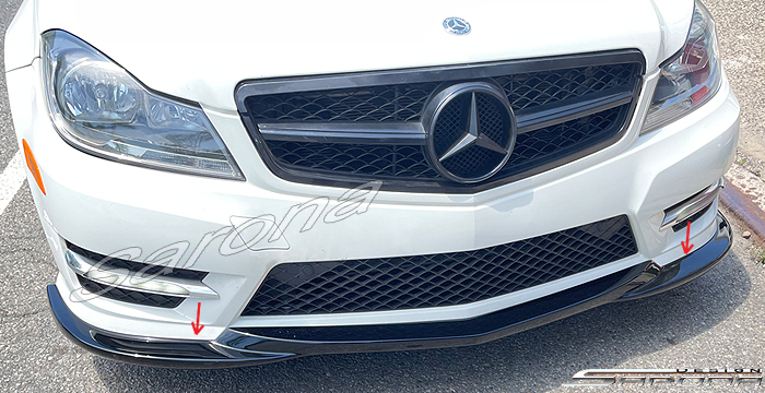 Custom Mercedes C Class  Sedan Front Lip/Splitter (2012 - 2014) - $290.00 (Part #MB-067-FA)